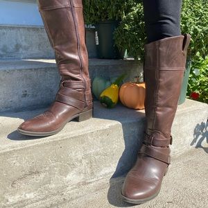 Brown riding boots